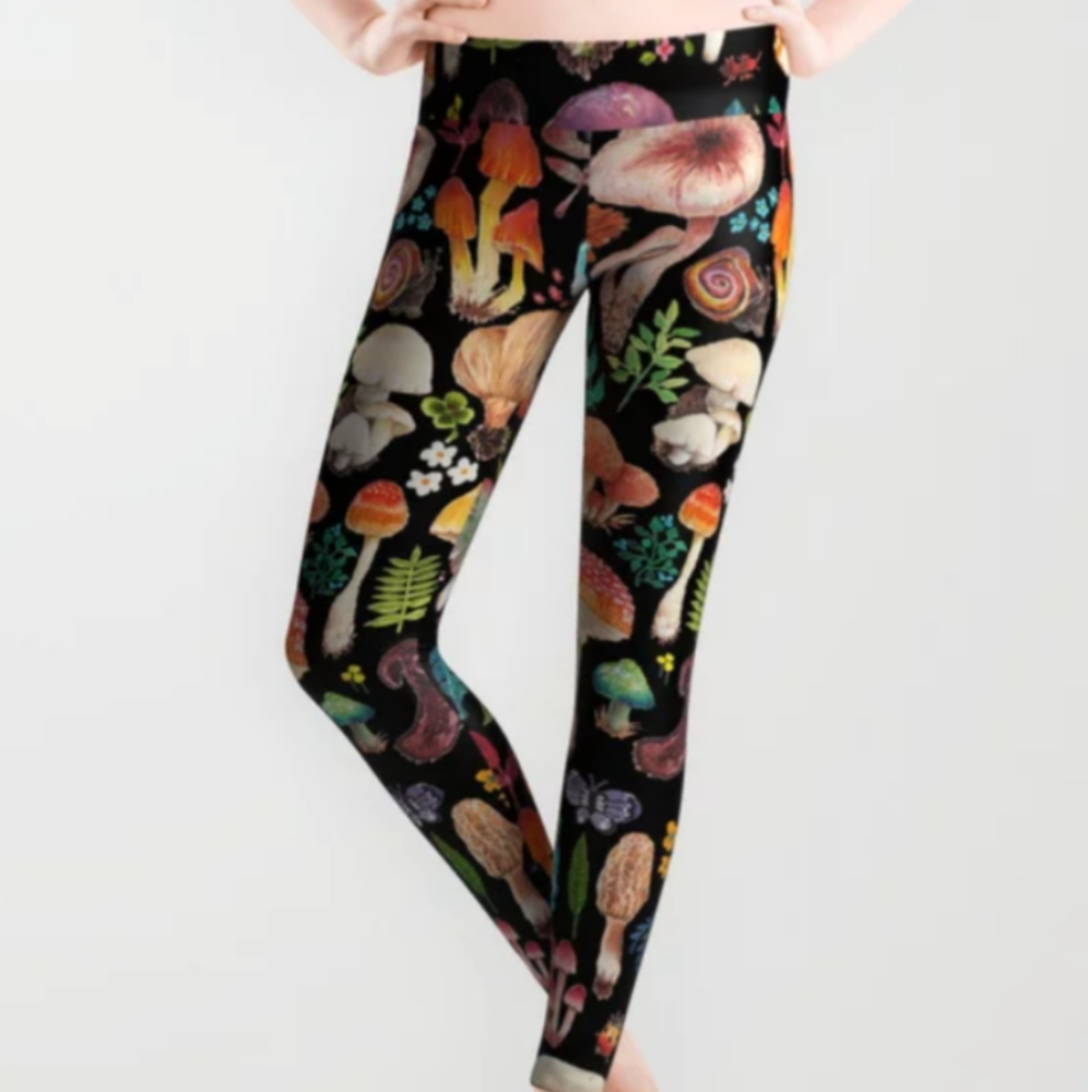 Never worn Society6 mushroom heart leggings